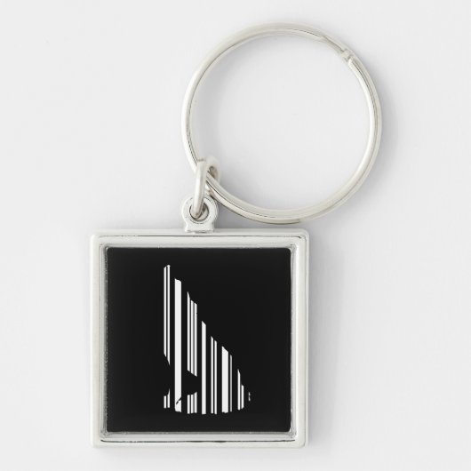 WOLF BAR CODE Howl Barcode Muster Design Schlüsselanhänger (Vorne)
