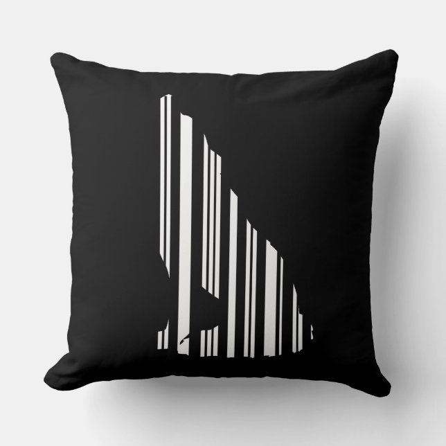 WOLF BAR CODE Howl Barcode-Musterdesign Kissen (Vorderseite)