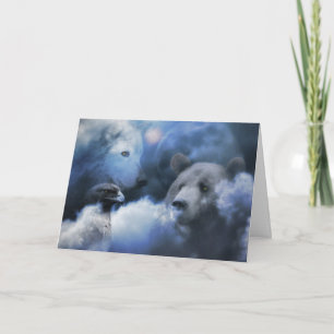 Wolf, Bär und Adler Weihnachten Weihnachtskarte