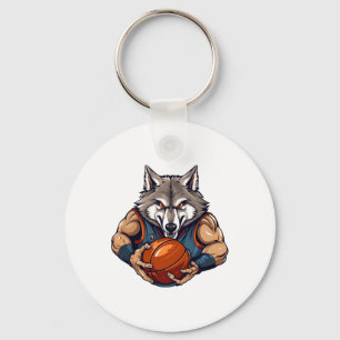 Wolf-Basketballspieler Schlüsselanhänger