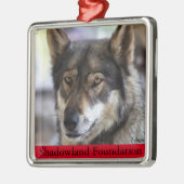 Wolf-Baum-Verzierung Silbernes Ornament (Links)