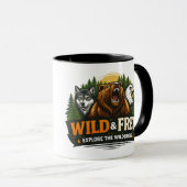 Wolf Bear Eagle Wilderness Adventure Graphic Tee Tasse (VorderseiteRechts)