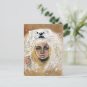 Wolf Beauty PostCard Postkarte (Stehend Vorderseite)