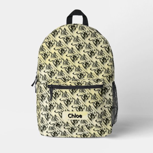 Wolf Bedruckter Rucksack (Vorderseite)