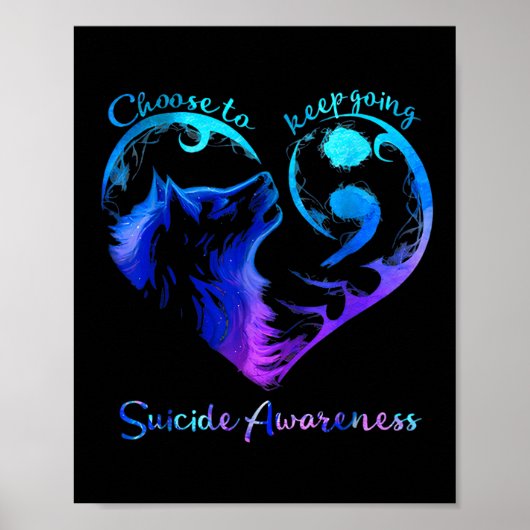 Wolf Behalte Selbstmordbewusstsein Poster (Vorne)