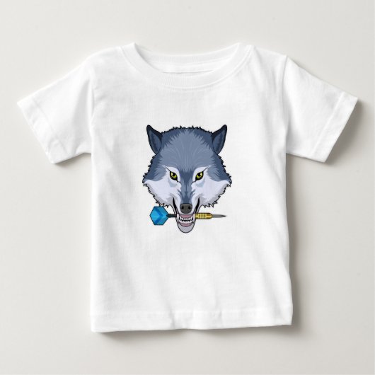 Wolf bei Darts mit Dart Baby T-shirt (Vorderseite)