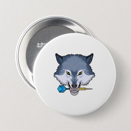 Wolf bei Darts mit Dart Button (Vorne & Hinten)