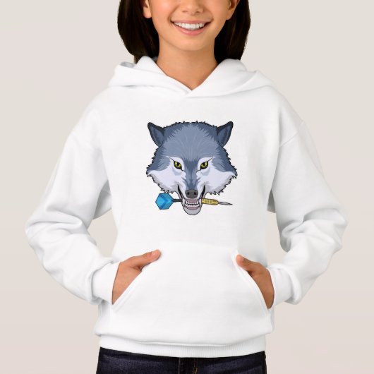 Wolf bei Darts mit Dart Hoodie (Vorderseite)