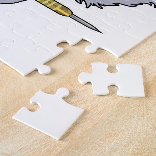 Wolf bei Darts mit Dart Puzzle (Seite)