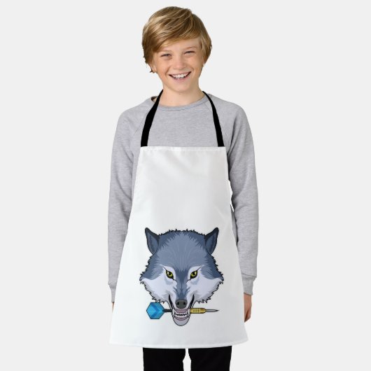 Wolf bei Darts mit Dart Schürze (Getragen)