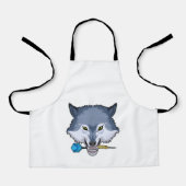 Wolf bei Darts mit Dart Schürze (Vorderseite)
