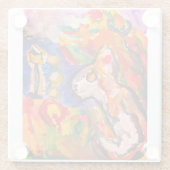 Wolf bei Nacht Glasuntersetzer (Rückseite)