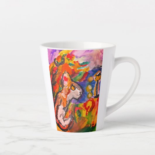 Wolf bei Nacht Milchtasse (Rechts)