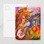 Wolf bei Nacht Postkarte (Vorne/Hinten)