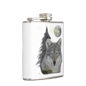 Wolf bei Nachtprodukten Flachmann (Rechts)