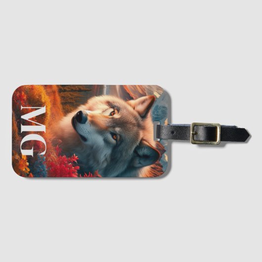 Wolf bei Sunset Identification Gepäckanhänger (Vorderseite (Horizontal))