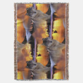 Wolf bei Sunset Pattern Decke (Vorderseite Vertikal)