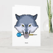 Wolf beim Dart mit Dart Karte (Rückseite)