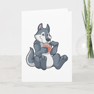 Wolf beim Poker mit Poker Karten
