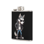 Wolf Biker Rebel Leather Jacket Cool Style Urban Flachmann (Links)