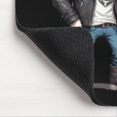 Wolf Biker Rebel Leather Jacket Cool Style Urban Mousepad (Ecke)