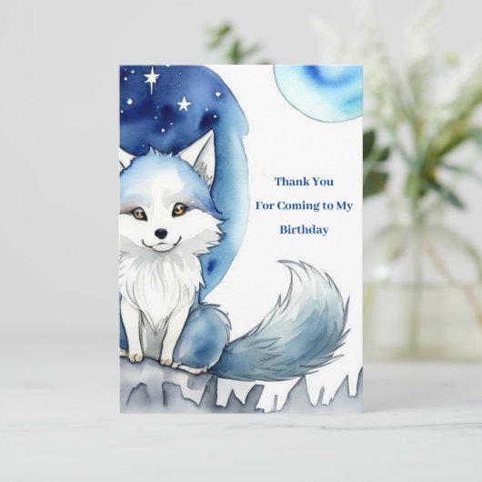 Wolf Birthday Dankeskarte (Stehend Vorderseite)