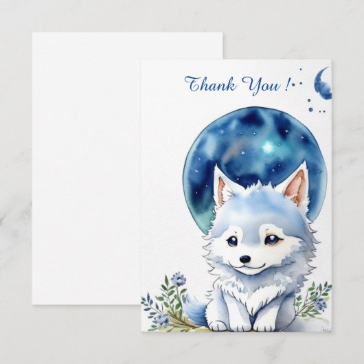 Wolf Birthday Dankeskarte (Vorne/Hinten)