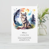 Wolf Birthday Einladung (Stehend Vorderseite)
