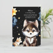 Wolf Birthday Einladung (Stehend Vorderseite)