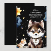 Wolf Birthday Einladung (Vorne/Hinten)