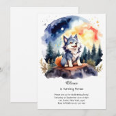 Wolf Birthday Einladung (Vorne/Hinten)