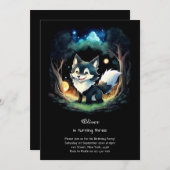 Wolf Birthday Einladung (Vorne/Hinten)