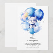 Wolf Birthday Einladung (Vorne/Hinten)