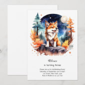 Wolf Birthday Einladung (Vorne/Hinten)