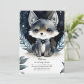 Wolf Birthday Einladung (Stehend Vorderseite)