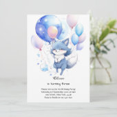 Wolf Birthday Einladung (Stehend Vorderseite)