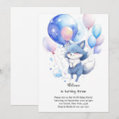 Wolf Birthday Einladung (Vorne/Hinten)