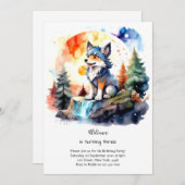 Wolf Birthday Einladung (Vorne/Hinten)