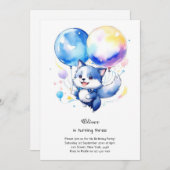 Wolf Birthday Einladung (Vorne/Hinten)