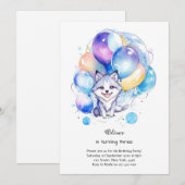 Wolf Birthday Einladung (Vorne/Hinten)