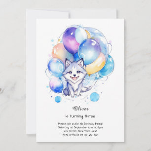 Wolf Birthday Einladung