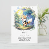 Wolf Birthday Einladung (Stehend Vorderseite)