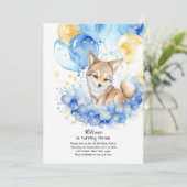 Wolf Birthday Einladung (Stehend Vorderseite)