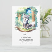 Wolf Birthday Einladung (Stehend Vorderseite)