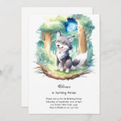 Wolf Birthday Einladung (Vorne/Hinten)