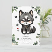 Wolf Birthday Einladung (Stehend Vorderseite)