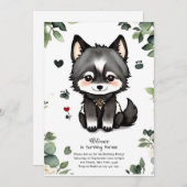 Wolf Birthday Einladung (Vorne/Hinten)