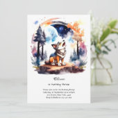 Wolf Birthday Einladung (Stehend Vorderseite)