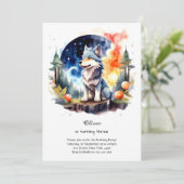Wolf Birthday Einladung (Stehend Vorderseite)