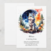 Wolf Birthday Einladung (Vorne/Hinten)